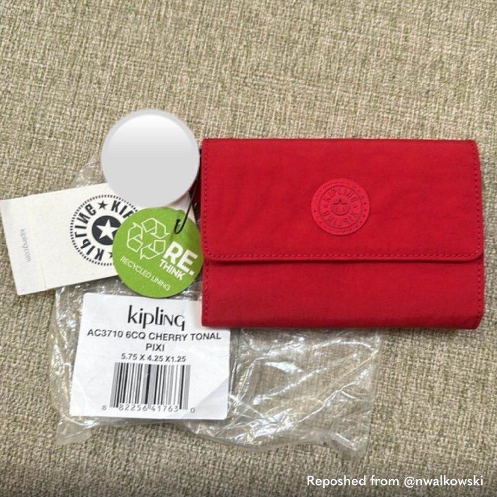 Kipling Cherry Tonal Compact trifold wallet